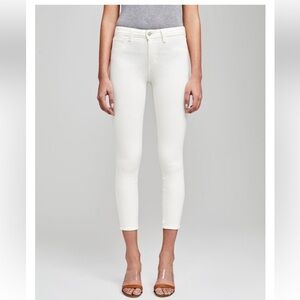 L’Agence Margot High Rise White Skinny Jean Cropped size 24